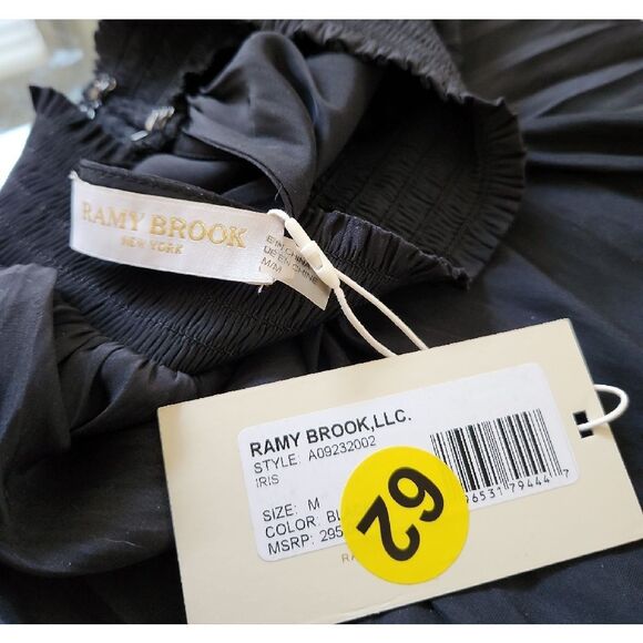 Ramy Brook Black Pleated Blouse Size M NWT - Picture 4 of 4